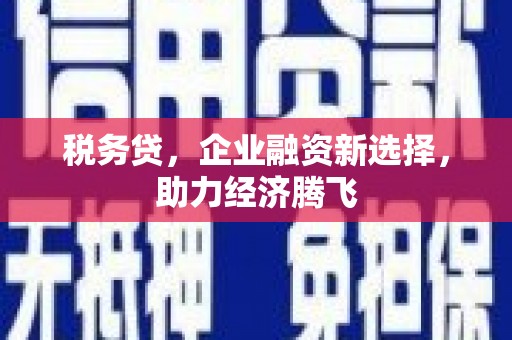 广阳税务贷，企业融资新选择，助力经济腾飞