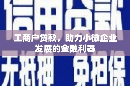 广阳工商户贷款，助力小微企业发展的金融利器
