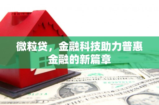 广阳微粒贷，金融科技助力普惠金融的新篇章
